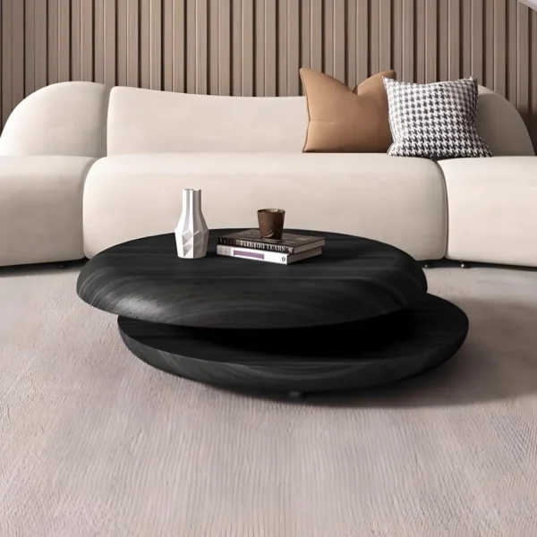 Luxury Rotating Wooden Coffee Table - Image 5
