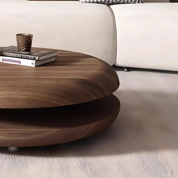 Luxury Rotating Wooden Coffee Table - Image 6