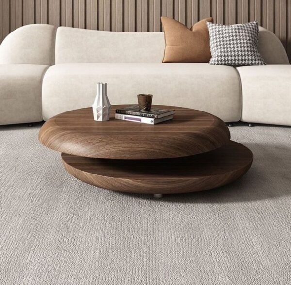 Luxury Rotating Wooden Coffee Table - Image 7