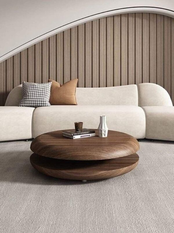 Luxury Rotating Wooden Coffee Table - Image 8